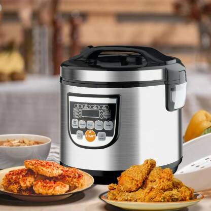 Onshoppy Polris 5L Multifunctional Electric Rice Cooker With Food Steamer Travel Cooker Electric Rice Cooker(5 L, Black, Grey)