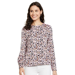Marks & Spencer Printed Round Neck Regular Fit Top_M Multicolour
