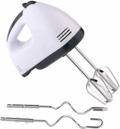 krenz 260 W White Hand Blender(Electric Hand Mixer with Stainless Steel Attachments, 7 -Speed, Includes; Beaters, Dough Hooks)