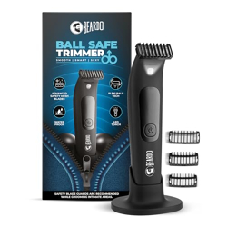 Beardo Ball Safe Trimmer for Men | Fast charging trimmer men for private parts, beard, body | IPX7 Waterproof Trimmer with Safe Flexible Blades | Body Grooming Kit - No Nicks or Cuts, Powerful Motor, Type C, Fast Charging, 110-Min Runtime | Full Body Trimmer