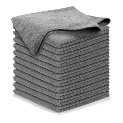 IDELLA Microfiber Cloth - 4 pcs 4040-340 GSM Grey! Thick Lint & Streak-Free Multipurpose Cloths - Automotive Microfibre for Car Cleaning Polishing Washing & Detailing (Microfiber Cloth)