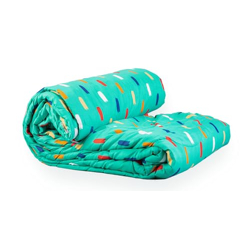 Zinnia Ultra Soft Microfibre Printed Comforter | (Print - Shapes) (Stroke Green and Red)