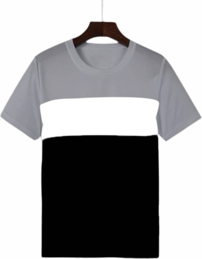 Men Colorblock Round Neck Cotton Blend Multicolor T-Shirt