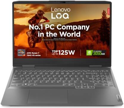 Lenovo LOQ AI Powered AMD Ryzen 7 Octa Core 7840HS - (16 GB/512 GB SSD/Windows 11 Home/6 GB Graphics/NVIDIA GeForce RTX 3050) 15APH8D2 Gaming Laptop(15.6 Inch, Storm Grey, 2.4 kg, With MS Office)