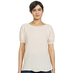 Marks & Spencer Womens Striped Regular Fit Top (M), Pink