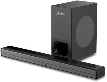 Pebble Arena 12 | BT, Deep Bass, Low Latency, With Sub-woofer 120 W Bluetooth Soundbar(Black, 2.1 Channel)