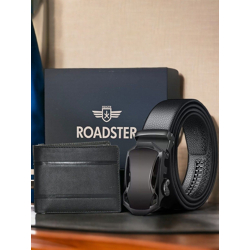 The Roadster Lifestyle Co. Men Belt & Wallet Accessories Gift Set