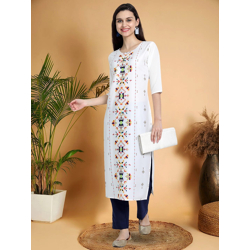 7Threads Women Ethnic Motifs Printed Floral Crepe Kurta