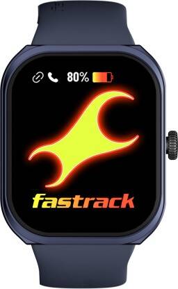 Fastrack Revoltt FS2+,Functional Crown,51mm UltraVU Display,BT Calling,200+ Watch Faces Smartwatch(Blue Strap, Free Size)
