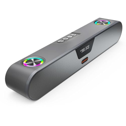 CrossBeats Blaze B24 Bluetooth Sound bar 24W, Gaming RGB Lights, AUX, Bluetooth, USB & FM I Fast SnapCharge Battery, Multiport Connectivity, BT Speaker for TV, Mobile, PC, Laptops, Tablets - Grey
