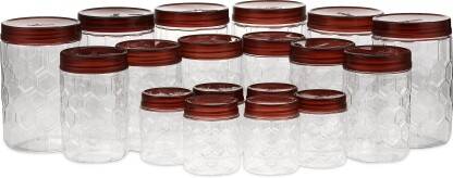 MILTON Plastic Grocery Container  - 270 ml, 665 ml, 1240 ml(Pack of 18, Brown)