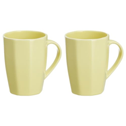 Amazon Brand - Solimo Ceramic Coffee Mugs | 100% Food Grade | Microwave Safe (380 ml, Set of 2, Yellow)