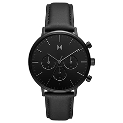 MVMT Legacy Traveler Qtz Multifunction Black Round Dial Men's Watch|Black Leather Material|Black Color Band - 28000280-D