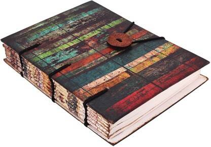 CRAFT CLUB Vintage stripes print in special binding notebook Regular Journal Unruled 144 Pages(Multicolor)