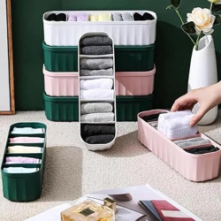 Perpetual Innerwear Organizer For Wardrobe - Socks, Bra, Panty, Undergarments, MakeUp, Ties, Cosmetics Multipurpose Organizer For Wardrobe Closet Storage Dividers for Household (Pack Of 2)