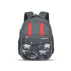 Priority Mischief Backpack | 16 Inch | 7 Years To 12 Years | School Bag For Kids - Grey
