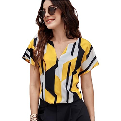 Sheetal Associates Women Multicolored Regular Sleeves Printed Casual Top, XS Size