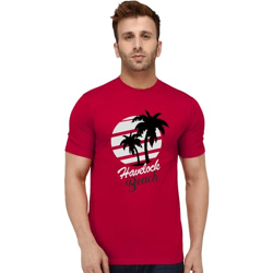 London Hills Men's Regular Fit Printed T-Shirt Half Sleeve Tshirt for Men Red