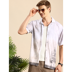 Mast & Harbour Men Relaxed Printed Cuban Collar Casual Shirt