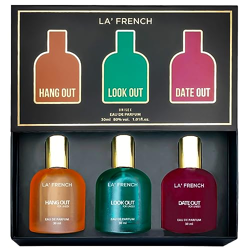 La French Best Fragrance for Unisex Aquatic and Citrus | Perfume Gift Set of 3 (Hang Out + Date Out + Look Out) Upto 24 hrs lasting (Eau De Parfum)