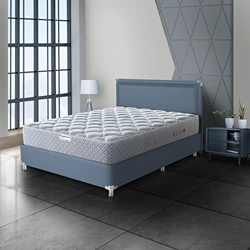 Hypnos Allure Luxury 6 Inch Medium Firm Queen Size Pocketed Spring Mattress Blue Orange (78X60X06)