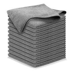 IDELLA Microfiber Cloth - 4 pcs 4040-340 GSM Grey! Thick Lint & Streak-Free Multipurpose Cloths - Automotive Microfibre for Car Cleaning Polishing Washing & Detailing (Microfiber Cloth)