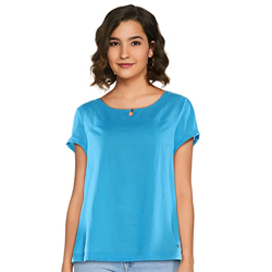 Mode By Red Tape Women's Regular Blouse (MFB0046_Teal Green S)