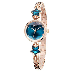 Acnos Stainless Steel Premium Brand - A Watch Star Shape Blue Stone Rosegold Analogueue Women Watch, Multi-Color Dial, Multi-Color Band