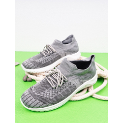 HIGHLANDER Men Grey Woven Design Sneakers