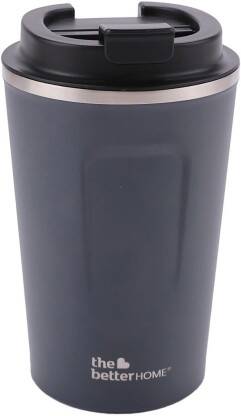 The Better Home Insulated Coffee Mug with Lid |Travel 380 ml Flask(Pack of 1, Blue, Steel)