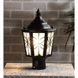 DarkVision Metal and Glass Gate Light for Home Gate Waterproof | Gate Lamps for Main Gate | Outdoor Garden Light | Pillar Gate Lights (GL 522, Pack of 1) Bulb Not Included