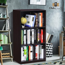 Oakcraft Multipurpose Storage Unit Engineered Wood Open Book Shelf (Dark Walnut)