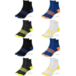 Wiz Socks for Men, Ultimate Premium Cotton Socks, Breathable, Ankle-Length Socks for Men & Women (Unisex), Free Size, Multicolor Pack of 8