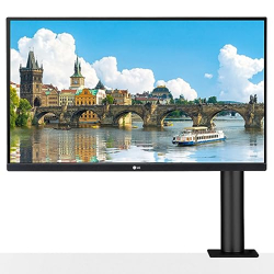 LG 27 (68.5 Cm) QHD Ergo IPS Monitor(2K) 2560 X 1440 Pixels, HDR 10, Srgb 99%, 5 Ways Adjustment - Height, Pivot, Swivel, Extend & Retract, USB-C with Power, LCD, Hdmix 2, Dp-27QN880, Black