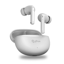pTron Basspods P481 TWS Earbuds with TruTalk AI-ENC Calls, 60Hrs Playtime, Movie/Music Modes, Deep Bass, in-Ear BT v5.3 Wireless Headphones, Touch Control, Type-C Fast Charging & IPX4 (Pearl White)
