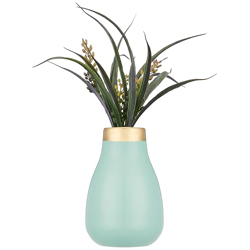 Amazon Brand - Solimo Flower Vase with Rust-Resistant Coating | Stylish and Easy-to-Clean Finish | Compact Design for Modern Dcor | Bouquet Vase (Big) - Aqua