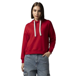 FYLTR Women's Casual Hoodie with Stripe Tape - Rib Hem & Cuff | Drop Shoulder | Casual Winterwear for Women