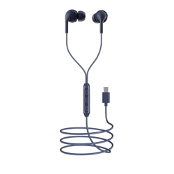 boAt Newly Launched BassHeads 100 C Wired Earphones with Type-C Jack, in-Line Microphone, 10mm Drivers, Signature Sound, Integrated Controls & Multi-OS Compatibility(Navy Blue)