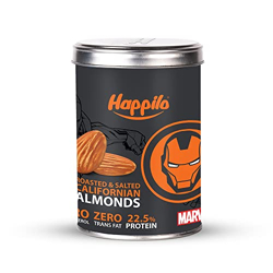 Happilo Marvel Roasted & Salted Californian Almonds 150g, Iron Man Edition High Protein Dry Fruit Snack, Super Healthy Crunchy Nuts