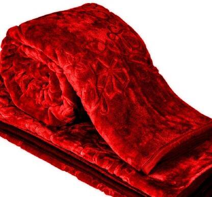 Flipkart SmartBuy Floral Double AC Blanket for  Heavy Winter(Microfiber, Red)