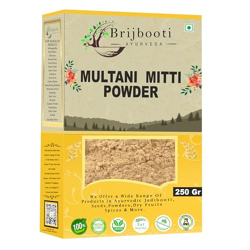 Brijbooti Multani Mitti Face Pack for Oil Control & Acne -(250 Gr) - Suits All Skin Types | Hydrating & Glowing | 100% Natural Bentonite Clay Powder | Multani Mitti Powder for Skin.