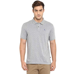 PARX Men's Regular Fit T Shirt (XMKB04395-G2-39-Light Grey_Grey_39)