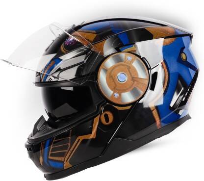 Steelbird SBH-40 Transformers Optimus Prime ISI Certified Full Face Helmet for Men Motorbike Helmet(Glossy Black Copper)