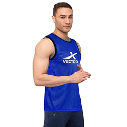 Vector X Training Bibs for Football Soccer Basketball Volleyball for Track and Field Play (S, Blue, 1)