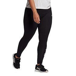 Adidas Women's W Lin Leg Slim Fit Tights (Gl1383-4X, Black/White, 4X)