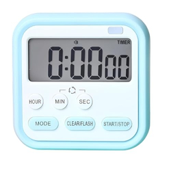Desi BAE Digital Kitchen Timer & Stopwatch - Large Digit Countdown, Loud Alarm, Magnetic Back Stand Ideal for Cooking, Baking, Stop Watch Timer for Study Table Accessories for Students (Blue)