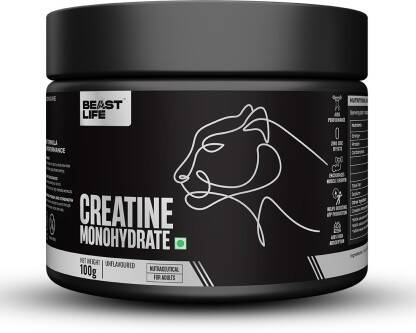 BeastLife Super Micronized Creatine Monohydrate Unflavoured 100g | NABL Lab Tested Creatine(100 g, Unflavoured)