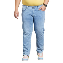 Bigbanana Plus Size Men's Regular Fit Light Wash Jeans (Slag-10,Blue,2XL)