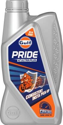 Gulf Pride 4T Ultra Plus 20W-40 2 Wheeler Bike High Performance Engine Oil(1 L)