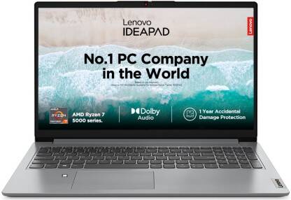 Lenovo IdeaPad 1 AMD Ryzen 7 Octa Core 5700U - (16 GB/512 GB SSD/Windows 11 Home) 15ALC7 Thin and Light Laptop(39.62 cm, Cloud Grey, 1.61 kg, With MS Office)